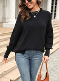 Evadne Oversized Knit Solid Color Sweater - SunsetFashionLA