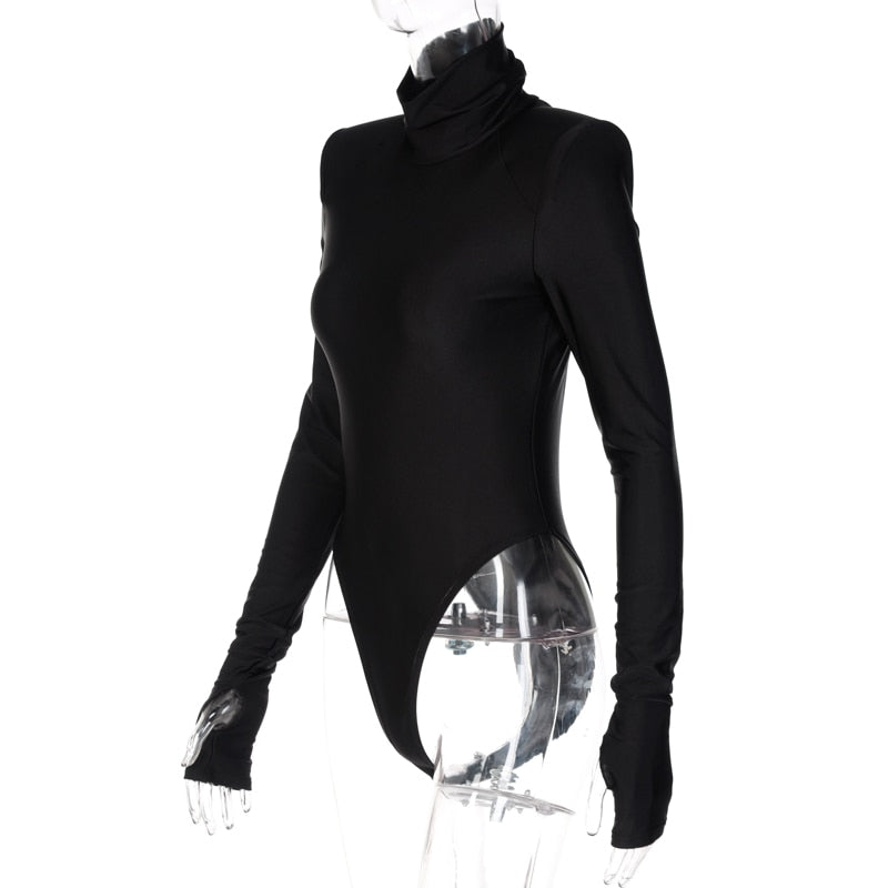Fayvy Turtleneck Bodysuit with Padded Shoulders - SunsetFashionLA