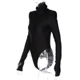 Fayvy Turtleneck Bodysuit with Padded Shoulders - SunsetFashionLA