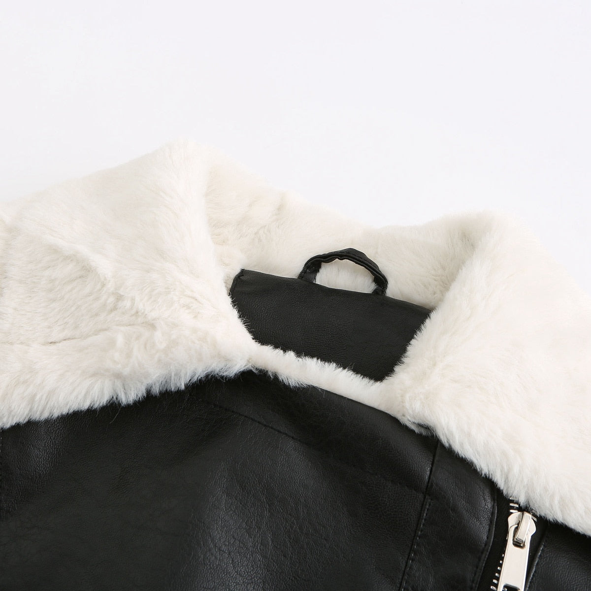 Fleece Lined Thick Warm Leather Jacket - SunsetFashionLA