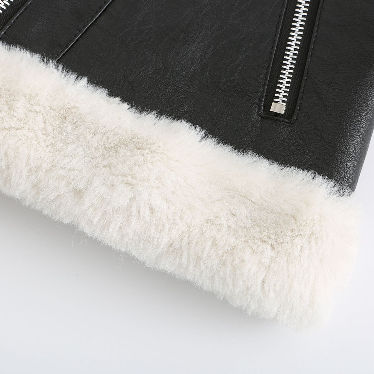 Fleece Lined Thick Warm Leather Jacket - SunsetFashionLA