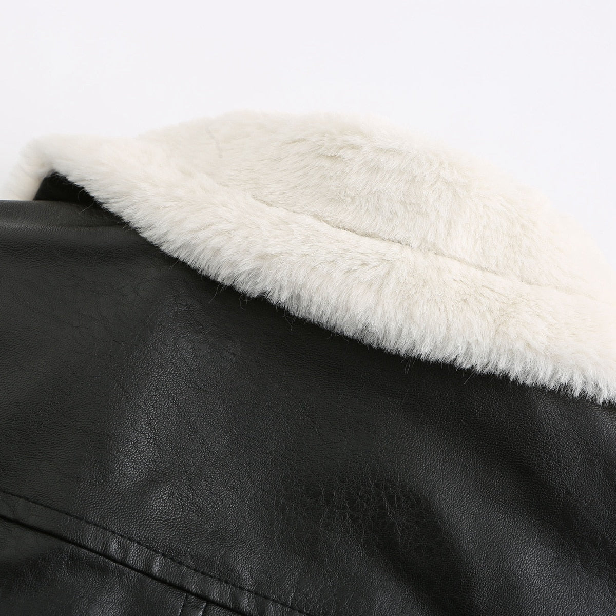 Fleece Lined Thick Warm Leather Jacket - SunsetFashionLA