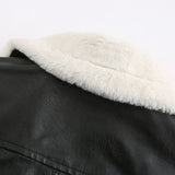 Fleece Lined Thick Warm Leather Jacket - SunsetFashionLA