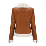 Fleece Lined Thick Warm Leather Jacket - SunsetFashionLA
