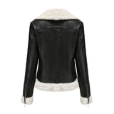 Fleece Lined Thick Warm Leather Jacket - SunsetFashionLA