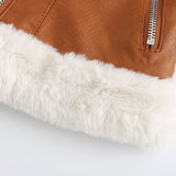 Fleece Lined Thick Warm Leather Jacket - SunsetFashionLA