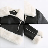Fleece Lined Thick Warm Leather Jacket - SunsetFashionLA