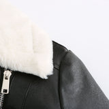 Fleece Lined Thick Warm Leather Jacket - SunsetFashionLA