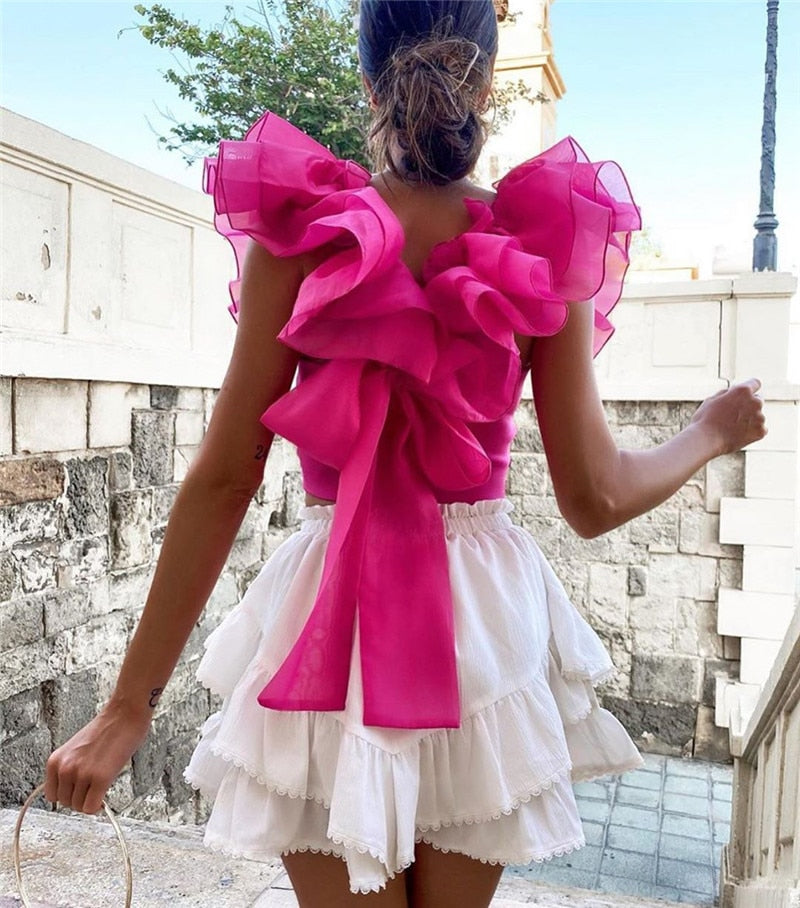 Giselle Knitted Bow Top - SunsetFashionLA