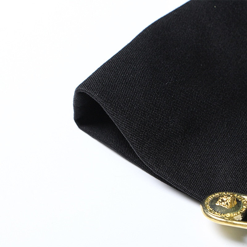 Gold Pins Black Blazer - SunsetFashionLA
