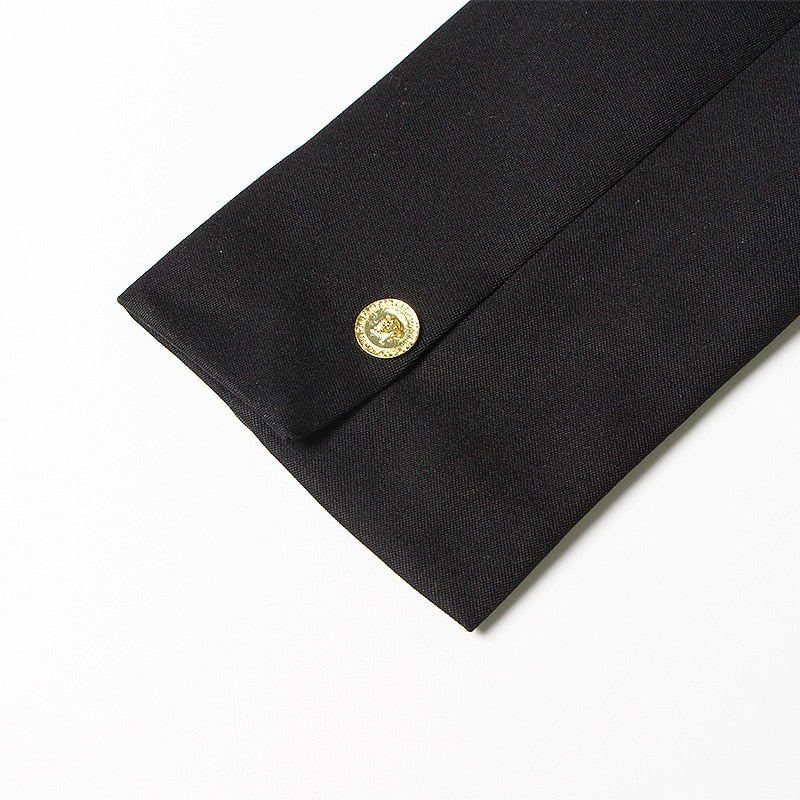 Gold Pins Black Blazer - SunsetFashionLA
