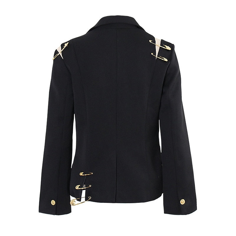 Gold Pins Black Blazer - SunsetFashionLA