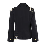 Gold Pins Black Blazer - SunsetFashionLA