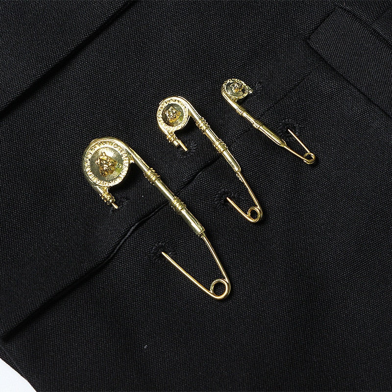 Gold Pins Black Blazer - SunsetFashionLA