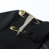 Gold Pins Black Blazer - SunsetFashionLA