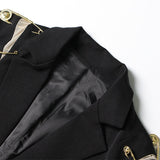 Gold Pins Black Blazer - SunsetFashionLA
