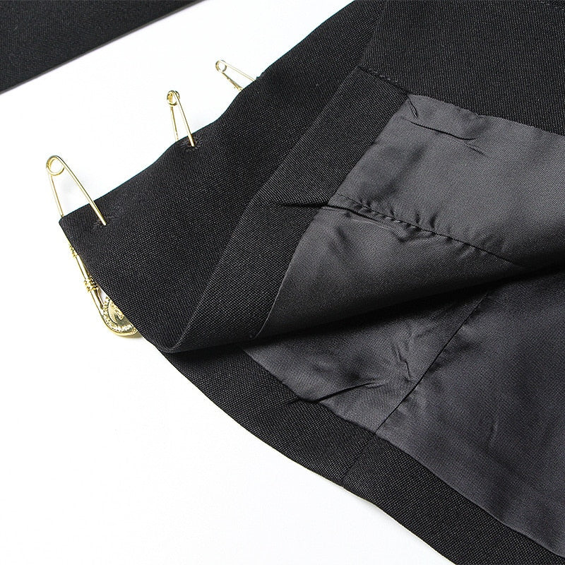 Gold Pins Black Blazer - SunsetFashionLA