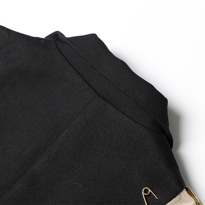 Gold Pins Black Blazer - SunsetFashionLA