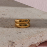 Gold Plated Double Layer Ring - SunsetFashionLA