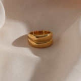 Gold Plated Double Layer Ring - SunsetFashionLA