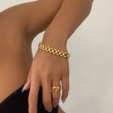 Gold Plated Wristband Bracelet - SunsetFashionLA