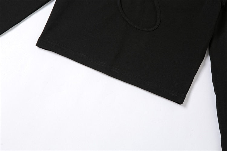 Greta Cut Out Long Sleeve Crop Top - SunsetFashionLA