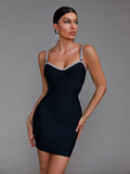 Hannah Bandage Rhinestone Dress - SunsetFashionLA