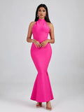 Hayami Bandage Halter Mermaid Gown Dress - SunsetFashionLA