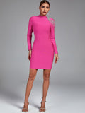Irie Long Sleeve Bandage Rhinestone Tassel Dress - SunsetFashionLA