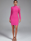 Irie Long Sleeve Bandage Rhinestone Tassel Dress - SunsetFashionLA