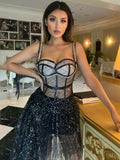 Ivanna Sequin Rhinestone Two Piece Dress Set - SunsetFashionLA