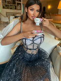Ivanna Sequin Rhinestone Two Piece Dress Set - SunsetFashionLA