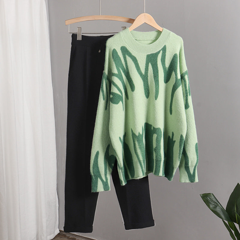Joanne Tie Dye Warm Knit Two Piece Set - SunsetFashionLA