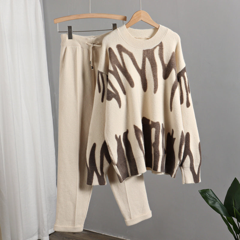 Joanne Tie Dye Warm Knit Two Piece Set - SunsetFashionLA