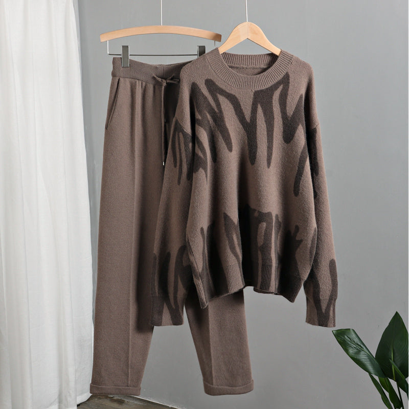 Joanne Tie Dye Warm Knit Two Piece Set - SunsetFashionLA