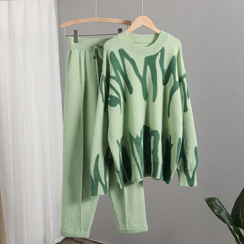 Joanne Tie Dye Warm Knit Two Piece Set - SunsetFashionLA