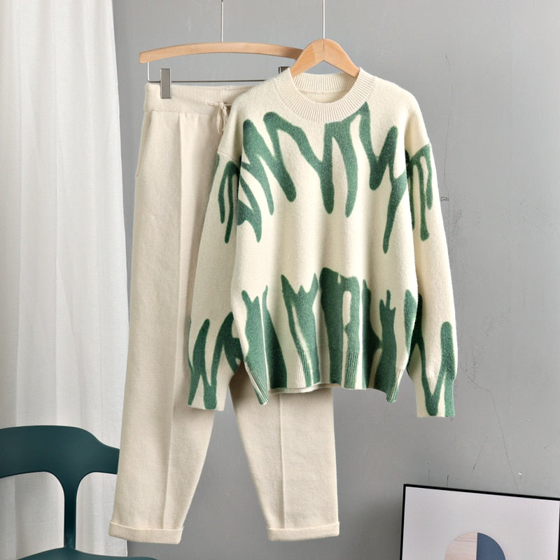 Joanne Tie Dye Warm Knit Two Piece Set - SunsetFashionLA