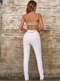 Jobelle Bandage Two Piece Rhinestone Two Piece Set - SunsetFashionLA