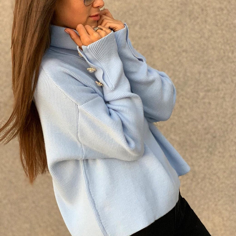 Jody Knitted Turtleneck Sweater - SunsetFashionLA