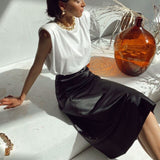 Josephine Satin Midi Skirt - SunsetFashionLA