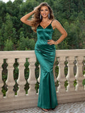 Kaia Satin Backless Gown Dress - SunsetFashionLA