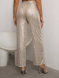 Kalonice Belted Sequin Wide Leg Pants - SunsetFashionLA