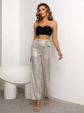 Kalonice Belted Sequin Wide Leg Pants - SunsetFashionLA