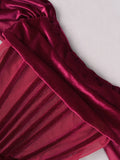 Kilby Off Shoulder Velvet Dress - SunsetFashionLA