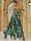 Layana Cut Out Ruffle Gown Dress - SunsetFashionLA