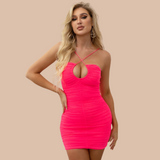 Letia Mesh Cut Out Backless Dress - SunsetFashionLA