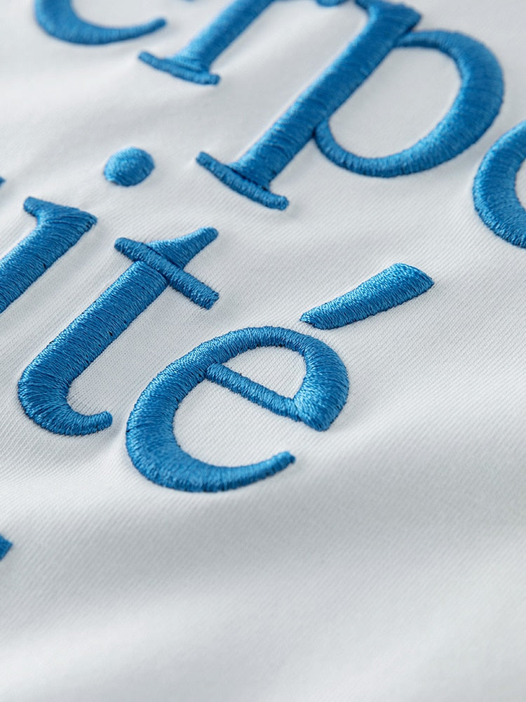 Letter Embroidered TShirt - SunsetFashionLA