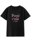 Letter Embroidered TShirt - SunsetFashionLA