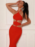 Licia Halter Cut Out Bandage Dress - SunsetFashionLA