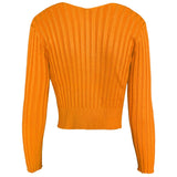 Lorna Chain Detail Open Front Knitted Long Sleeve Top - SunsetFashionLA